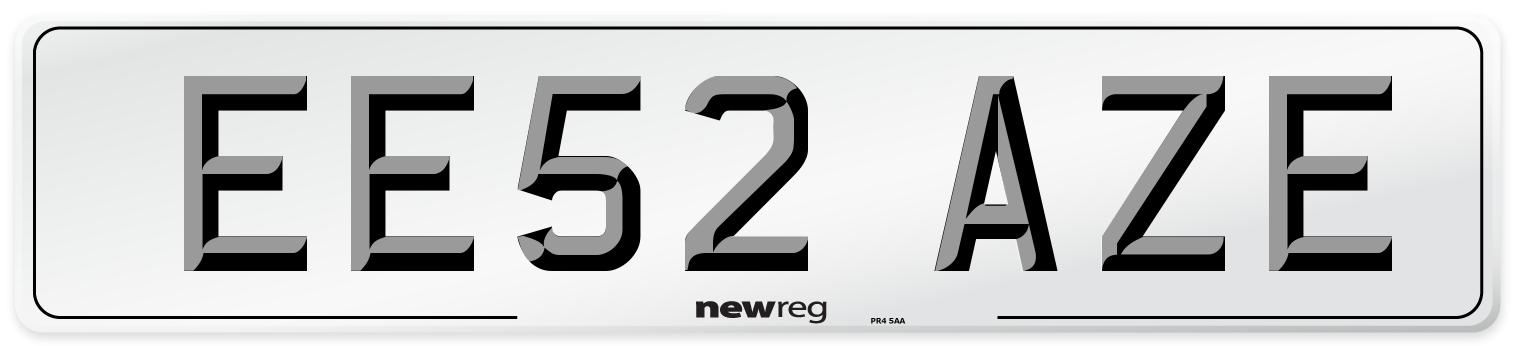 EE52 AZE Number Plate from New Reg